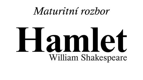 shakespeare hamlet rozbor